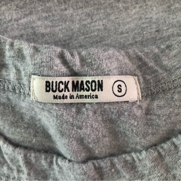Buck Mason Men's Slub Curved Hem Tee Gray Size Small - Picture 3 of 4
